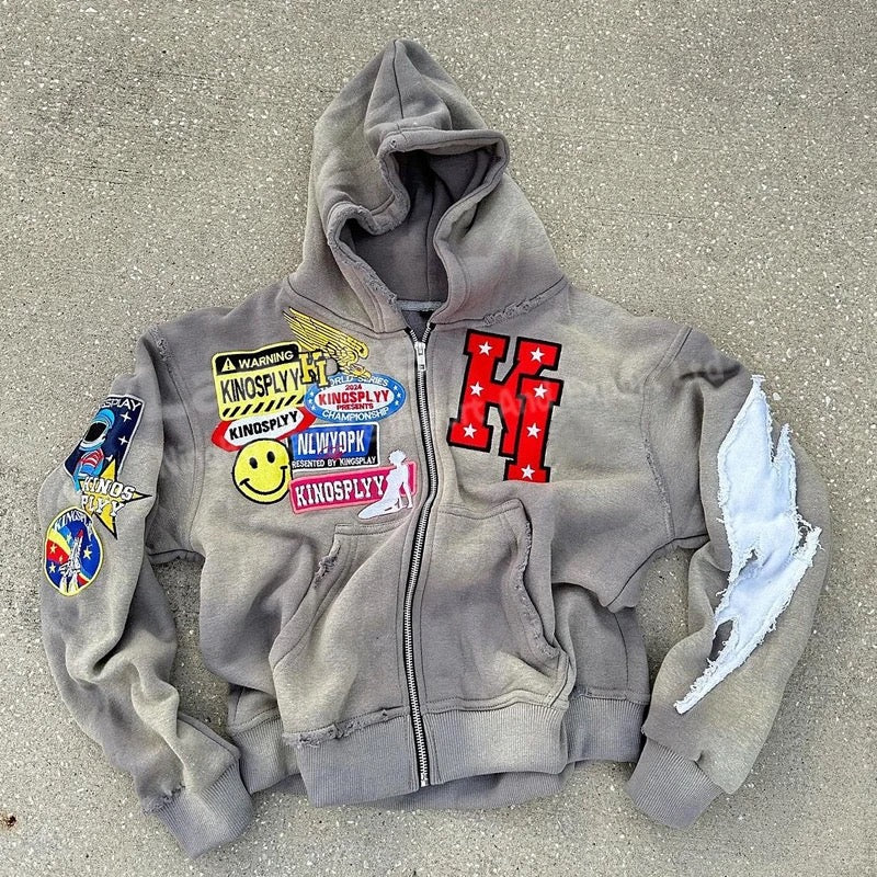 Gray KinoSplyy Zip up jacket